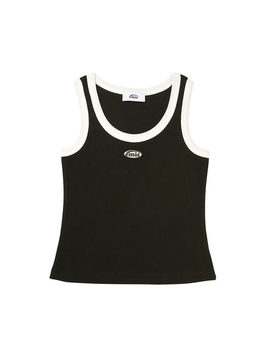 [emis] MINI WAPPEN SLEEVELESS TOP - BLACK/WHITE