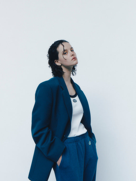 [emis] MINI WAPPEN SLEEVELESS TOP - WHITE/BLACK