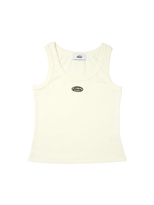 [emis] MINI WAPPEN SLEEVELESS TOP - WHITE