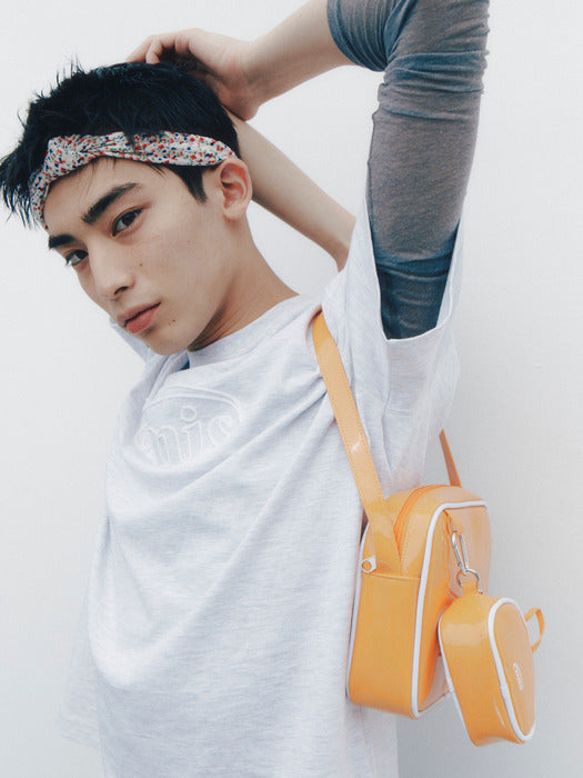 [emis] CHAIN STITCH T-SHIRT - MELANGE GRAY