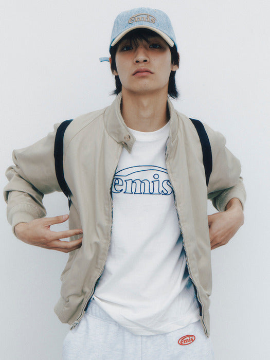 [emis] CHAIN STITCH T-SHIRT - WHITE