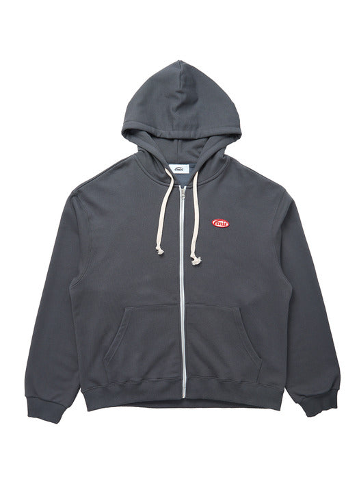 [emis] MINI WAPPEN ZIP HOODIE - CHARCOAL