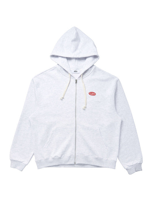 [emis] MINI WAPPEN ZIP HOODIE - MELANGE GRAY