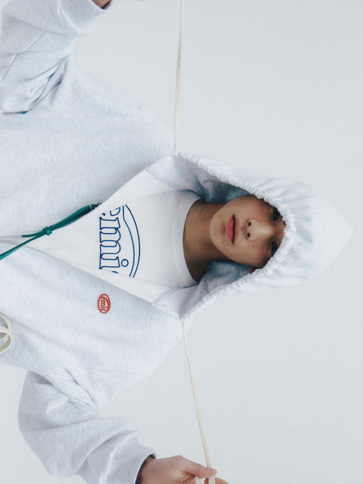 [emis] MINI WAPPEN ZIP HOODIE - MELANGE GRAY