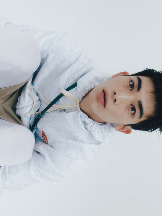 [emis] MINI WAPPEN ZIP HOODIE - MELANGE GRAY