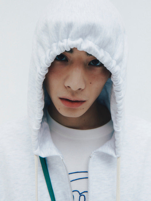 [emis] MINI WAPPEN ZIP HOODIE - MELANGE GRAY