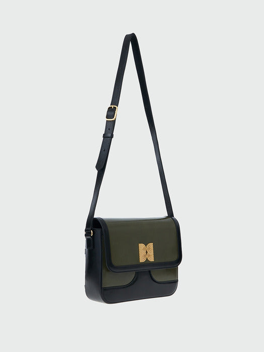 Eenk Hestia Color Blocked Square Bag - Khaki
