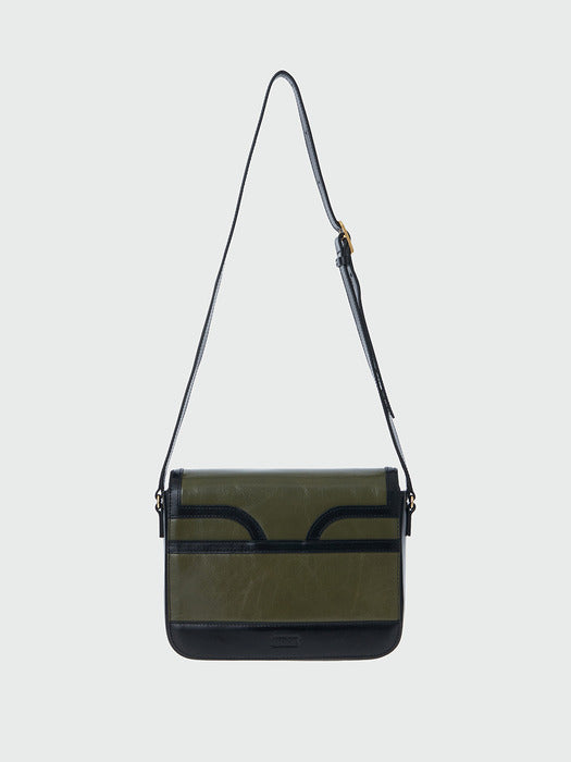 Eenk Hestia Color Blocked Square Bag - Khaki