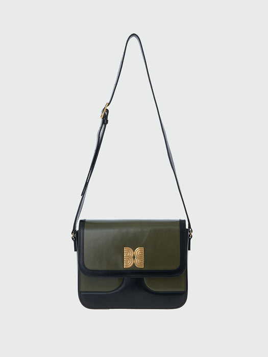 Eenk Hestia Color Blocked Square Bag - Khaki