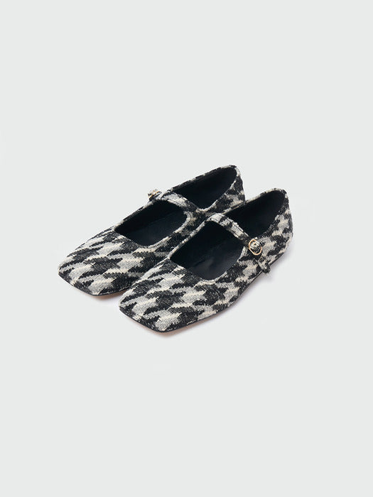 Eenk Xava Square Toe Mary-Jane - Grey/Black Multi