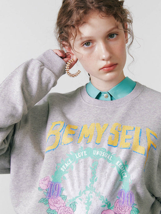 Raive Peacemark Graphic Sweatshirt in L/Grey