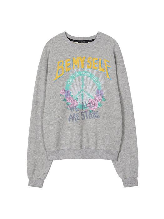Raive Peacemark Graphic Sweatshirt in L/Grey