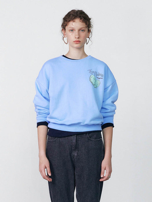 [raive] The Shell Heart Graphic Sweatshirt in Blue VW3AE108-22
