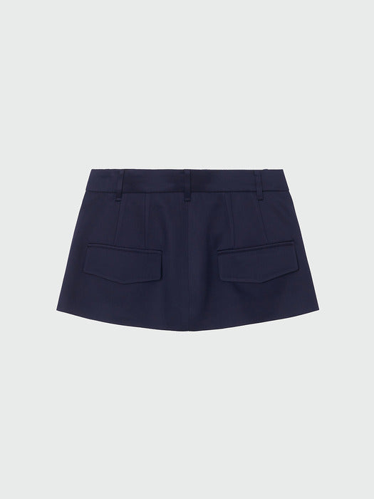 [EENK] Xinan Layered Skirt Belt - Navy