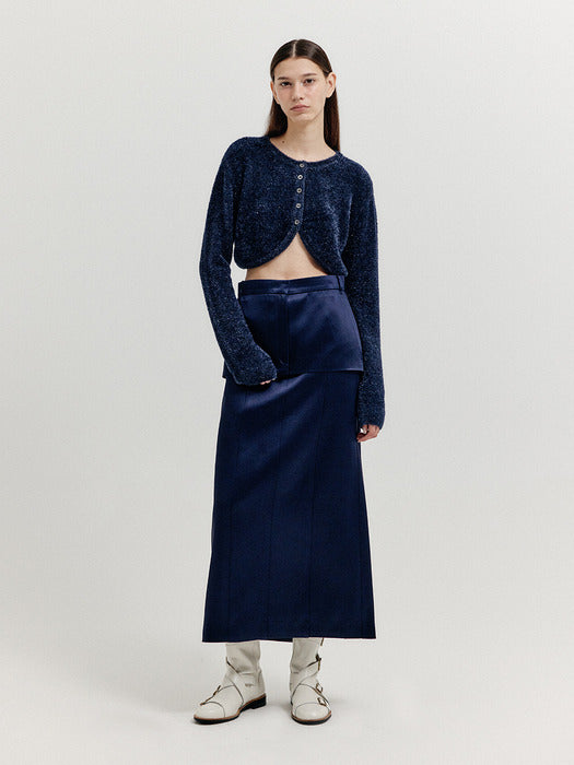 [EENK] Xinan Layered Skirt Belt - Navy