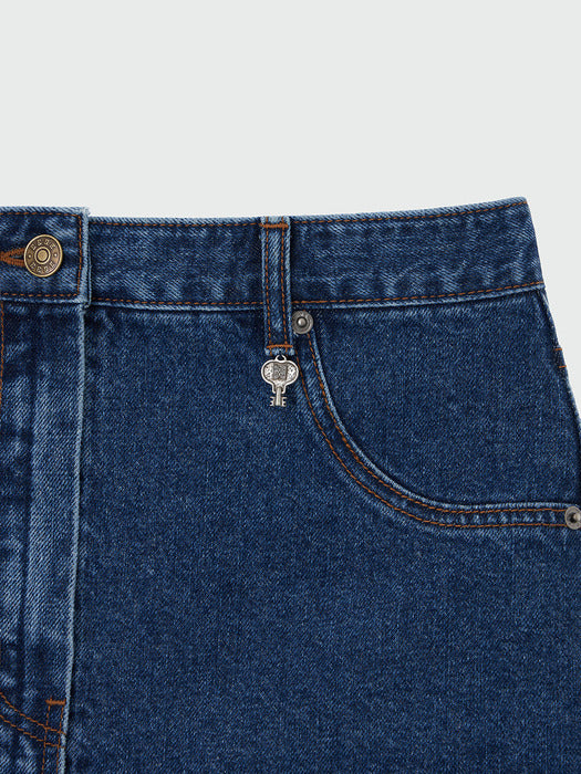 Eenk Xinan Layered Denim Skirt Belt - Blue