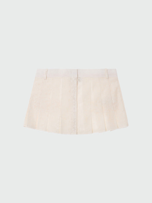 [EENK] Xies Layered Pleats Skirt Belt - Ivory