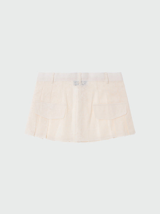 [EENK] Xies Layered Pleats Skirt Belt - Ivory