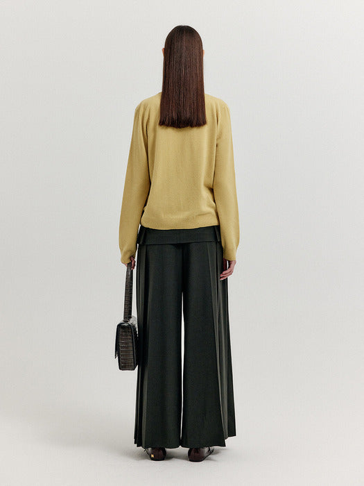 [EENK] Xuety Cashmere Blend Knit Cardigan - Mustard