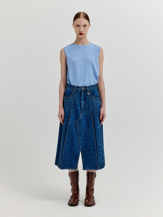 Eenk Xuety Cashmere Blend Knit Vest - Grey Blue