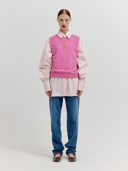 Eenk Xuety Cashmere Blend Knit Vest - Pink