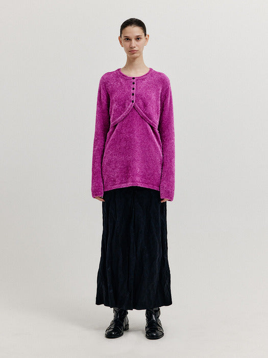 Eenk Xolo Bolero Layerd Knit Top - Pink