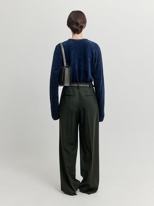 Eenk Xolo Bolero Layerd Knit Top - Navy