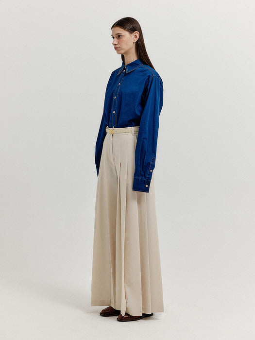 Eenk Xleat Pleated Wide Pants - Ivory