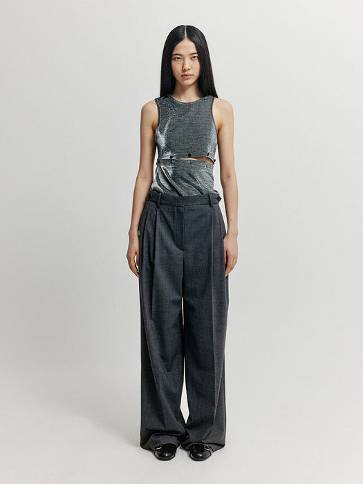Eenk Xep Separable Sleeveless Jersey Top - Sillver