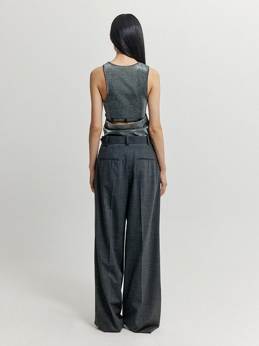 Eenk Xep Separable Sleeveless Jersey Top - Sillver