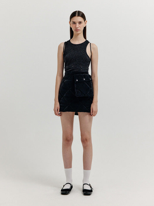 Eenk Xep Separable Sleeveless Jersey Top - Black