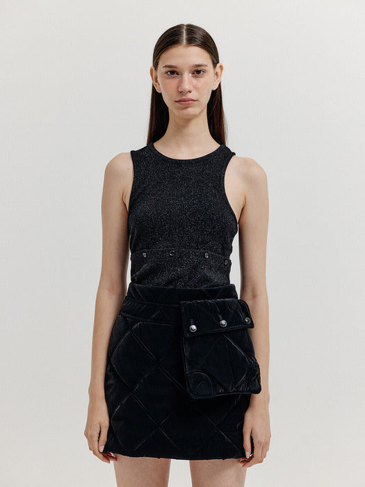 Eenk Xep Separable Sleeveless Jersey Top - Black
