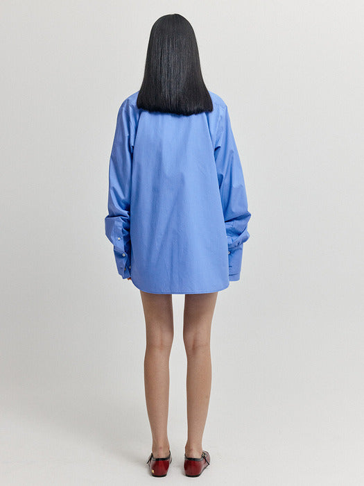 Eenk Xirt Oversized Shirt with Skirt Belt - Blue