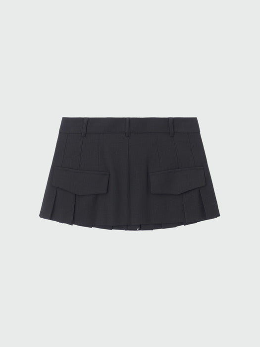 Eenk Xies Layered Pleats Skirt Belt - Khaki