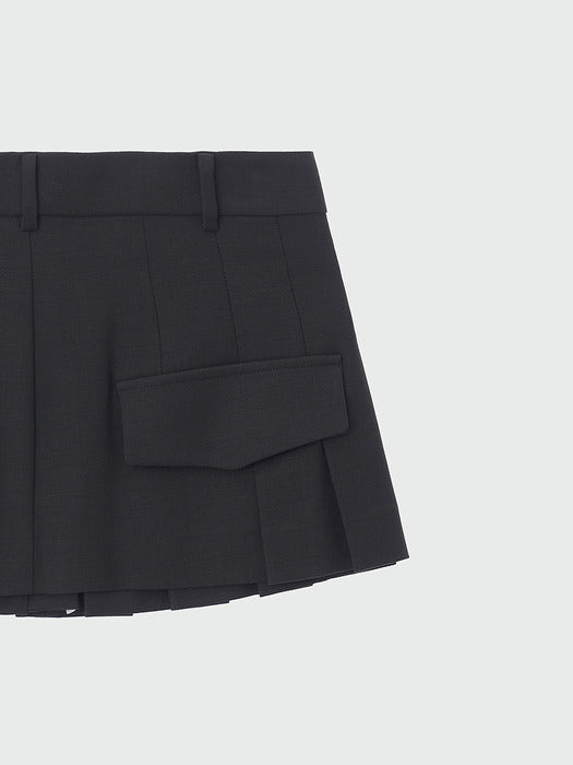 Eenk Xies Layered Pleats Skirt Belt - Khaki