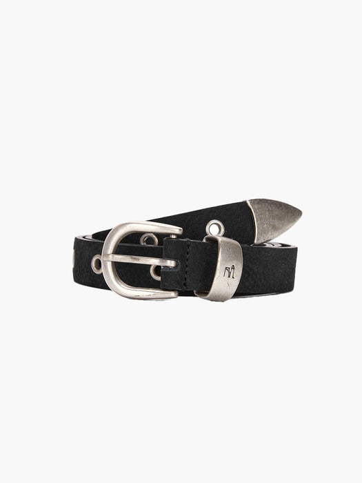 Margesherwood Leather Symbol Belt black nubuck
