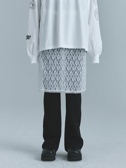 LACE MIDI SKIRT_white