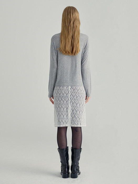 HENRY NECK T-SHIRT_melange grey