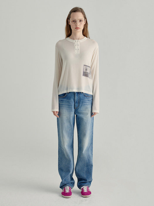 HENRY NECK T-SHIRT_ivory