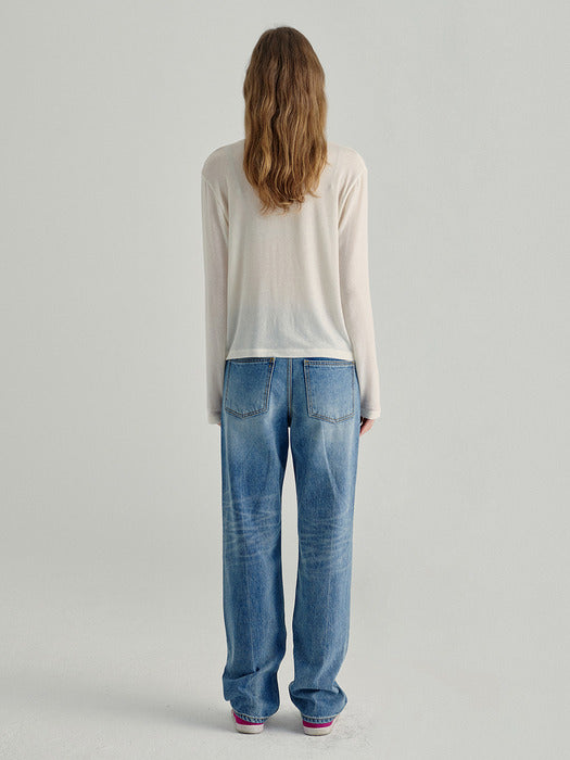 HENRY NECK T-SHIRT_ivory