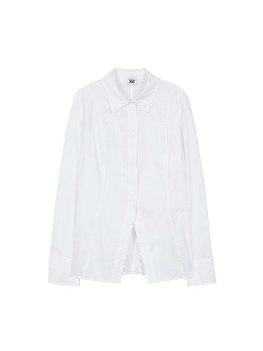 SLIM LINED SHIRT_white
