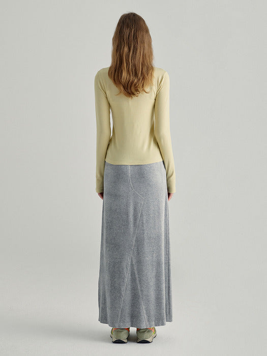LACE-UP RIB CARDIGAN_yellow