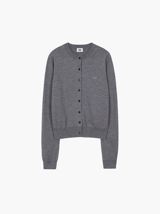 CREW NECK CARDIGAN_grey