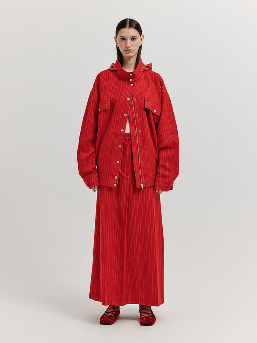 Eenk Xin Vintage Bomber Jacket - Red