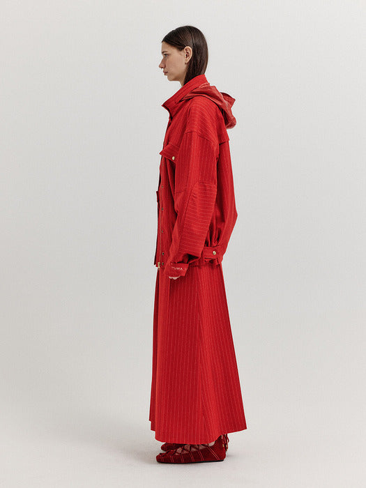 Eenk Xin Vintage Bomber Jacket - Red