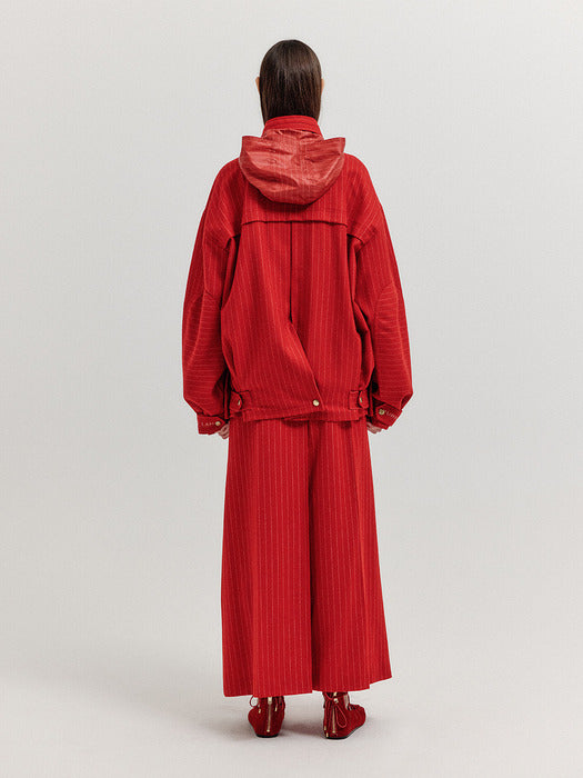 Eenk Xin Vintage Bomber Jacket - Red