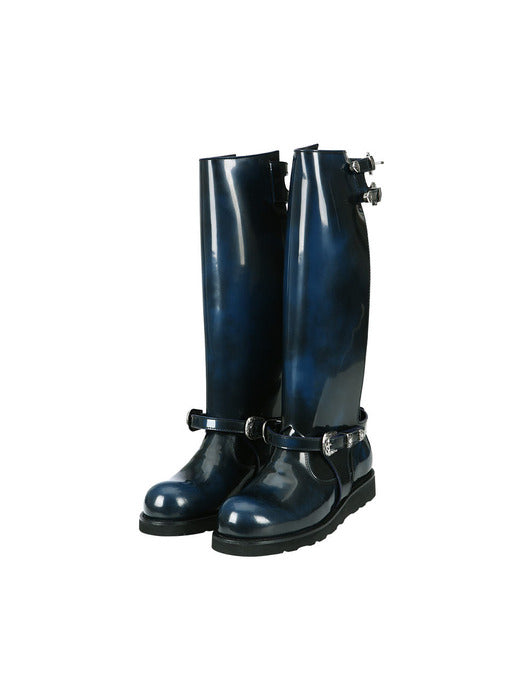 [andersson bell] (WOMEN) HEATHER CUT-OUT LONG BOOTS aaa343w(BLUE BLACK)
