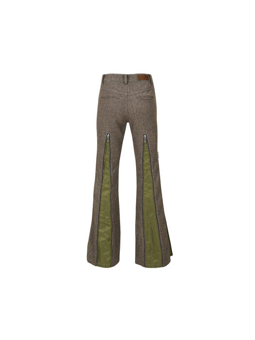 [andersson bell] (WOMEN) AIKA HERRINGBONE ZIP-UP BELL TROUSER apa657w(GREY)
