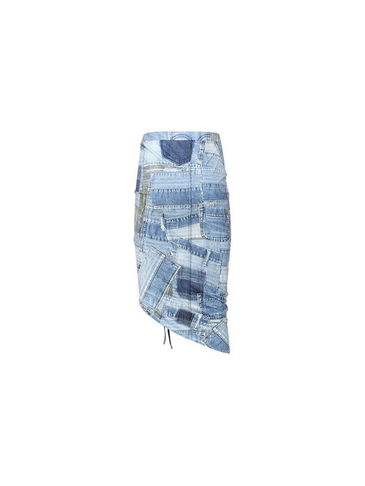 [andersson bell] (WOMEN) ANJA PATCH PRINT SKIRT apa652w(BLUE)