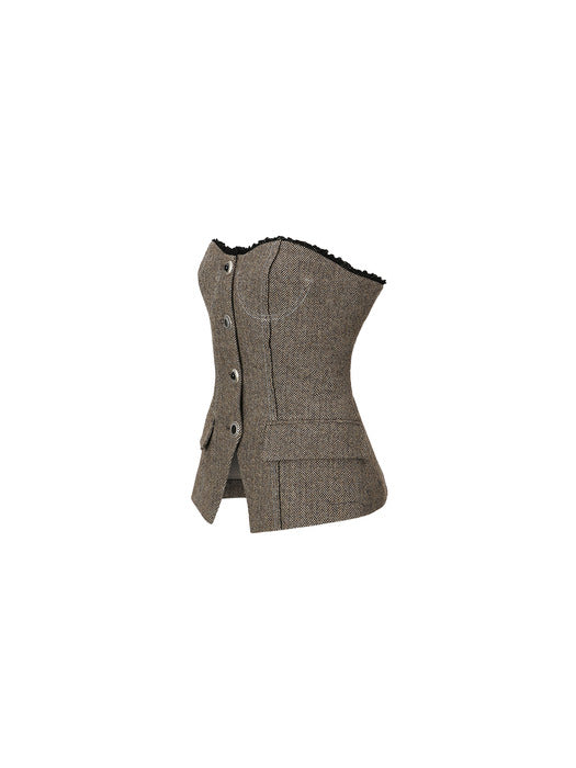 [andersson bell] (WOMEN) AIKA HERRINGBONE BUSTIER atb978w(GREY)
